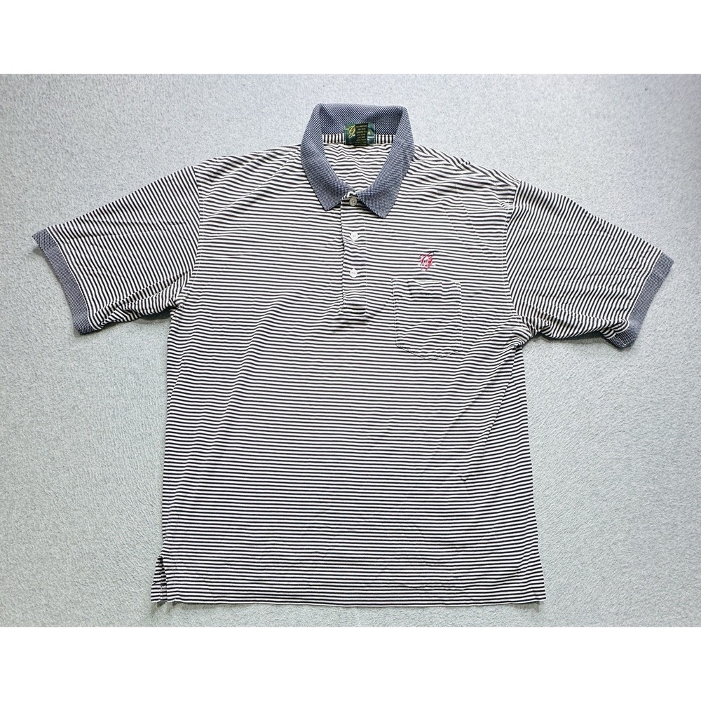 VINTAGE Greenbrier Polo Shirt Adult Large White Golf Performance Preppy Mens